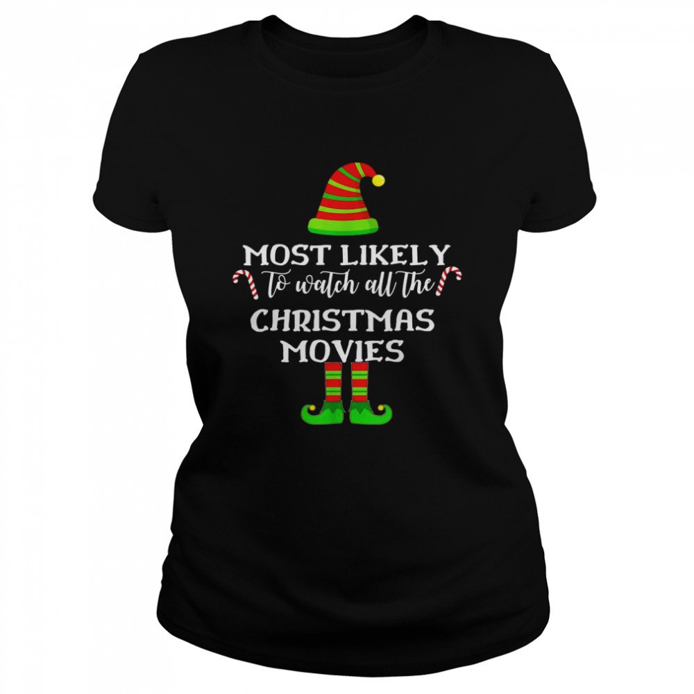 Most Likely To Watch All The Christmas Movies Matching Shirt Most Likely To Watch All The Christmas Movies Matching Shirt