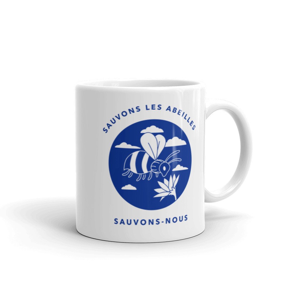 Mug Ecolo Sauvons les abeilles Blanc Brillant Mug Ecolo Sauvons les abeilles Blanc Brillant