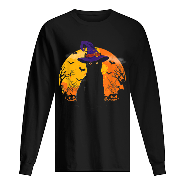 Nice Vintage Scary Costume Halloween Black Cat Witch Hat Moon shirt Nice Vintage Scary Costume Halloween Black Cat Witch Hat Moon shirt