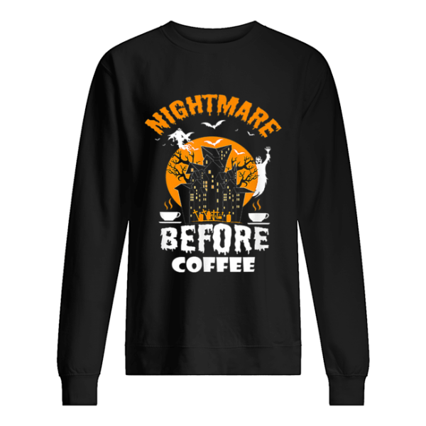 Nightmare Before Coffee Funny Halloween Tee shirt