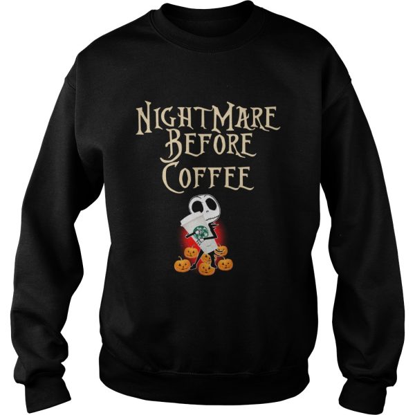 Nightmare Before Coffee Skellington hug Starbucks shirt