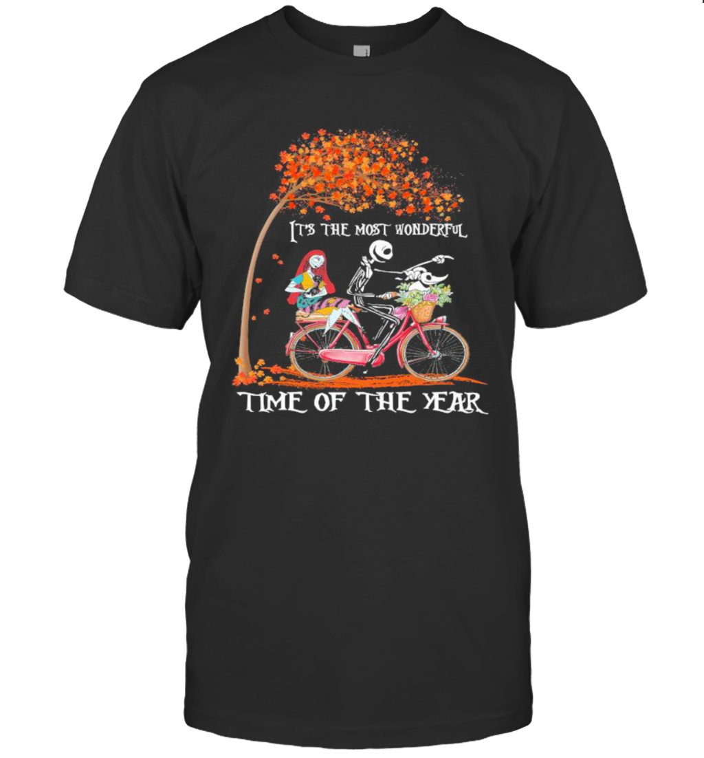 Nightmare Riding Bicycle It'S The Most Wonderful Time Of The Year Leaves Tree T-Shirt Nightmare Riding Bicycle It'S The Most Wonderful Time Of The Year Leaves Tree T-Shirt