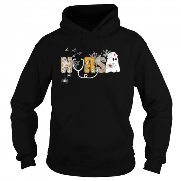 Nurse Halloween Shirt Gift With Pumpkin Boo Spider Witch Hat shirt