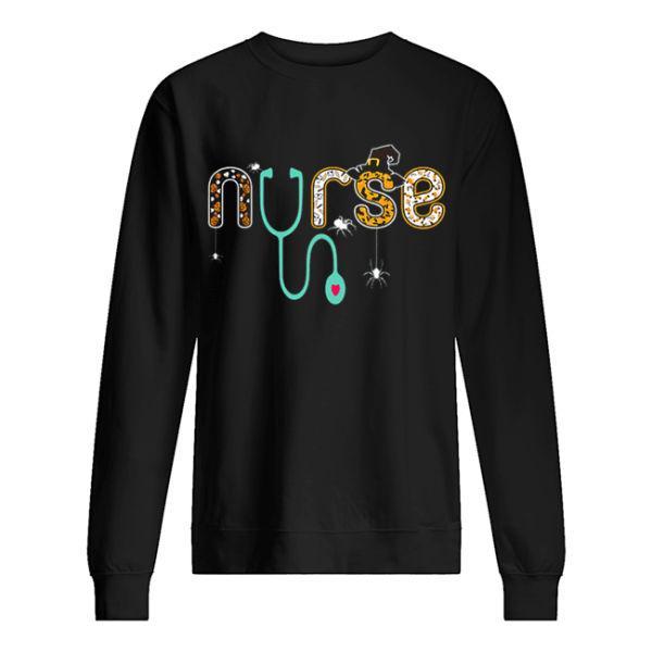 Nurse Halloween Spider Witch hat ghost Stethoscope shirt