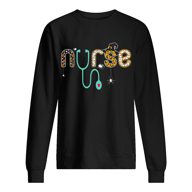 Nurse Halloween Spider Witch hat ghost Stethoscope shirt Nurse Halloween Spider Witch hat ghost Stethoscope shirt