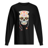 Nurse Sugar Skull Halloween Day Of The Dead Dia De Los shirt