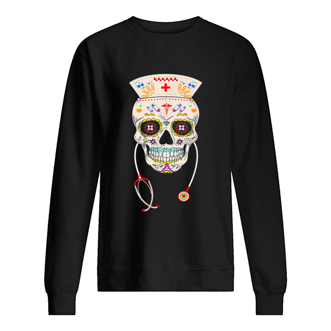 Nurse Sugar Skull Halloween Day Of The Dead Dia De Los shirt Nurse Sugar Skull Halloween Day Of The Dead Dia De Los shirt
