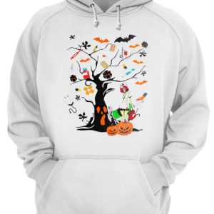 Nurse ghost Halloween tree shirt 3