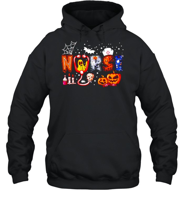 Nurse halloween stethoscope heartbeat pumpkin ghost shirt Nurse halloween stethoscope heartbeat pumpkin ghost shirt