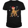 Ocicat Cat Christmas Light Christmas Cat Santa hat Shirt