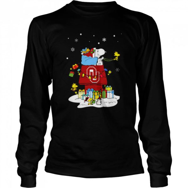 Oklahoma Sooners Santa Snoopy Wish You A Merry Christmas Shirt