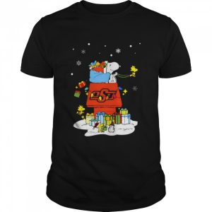 Oklahoma State Cowboys Santa Snoopy Wish You A Merry Christmas Shirt