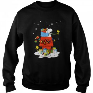 Oklahoma State Cowboys Santa Snoopy Wish You A Merry Christmas Shirt 4