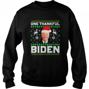 One Thankful Biden Ugly Christmas T Shirt 4