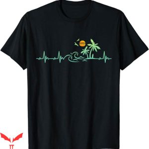 Palm Tree T-Shirt Heartbeat Palm Tree Retro T-Shirt Trending