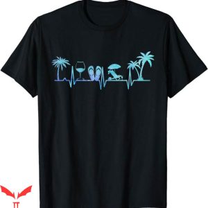 Palm Tree T-Shirt Heartbeat Palm Tree Wine Glass Flipp Flop