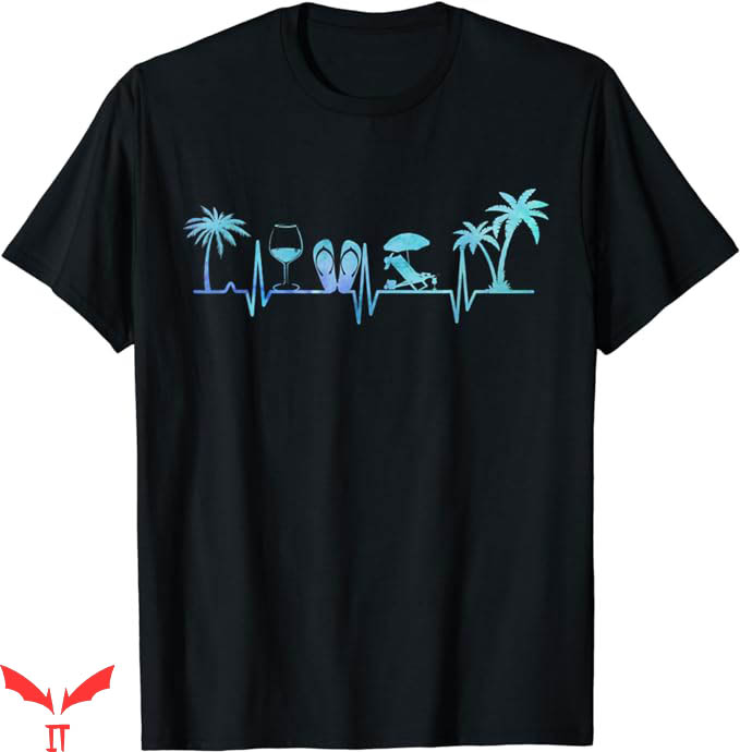 Palm Tree T-Shirt Heartbeat Palm Tree Wine Glass Flipp Flop Palm Tree T-Shirt Heartbeat Palm Tree Wine Glass Flipp Flop