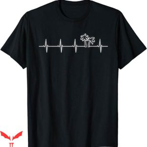 Palm Tree T-Shirt Palm Tree Heartbeat Vacation Gifts T-Shirt