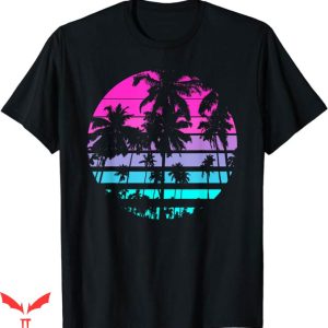 Palm Tree T-Shirt Retro Eighties 80s 90s Beach Tee Trending