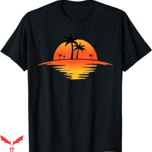 Palm Tree T-Shirt Sunset Beach Silhouette Tropical Trending
