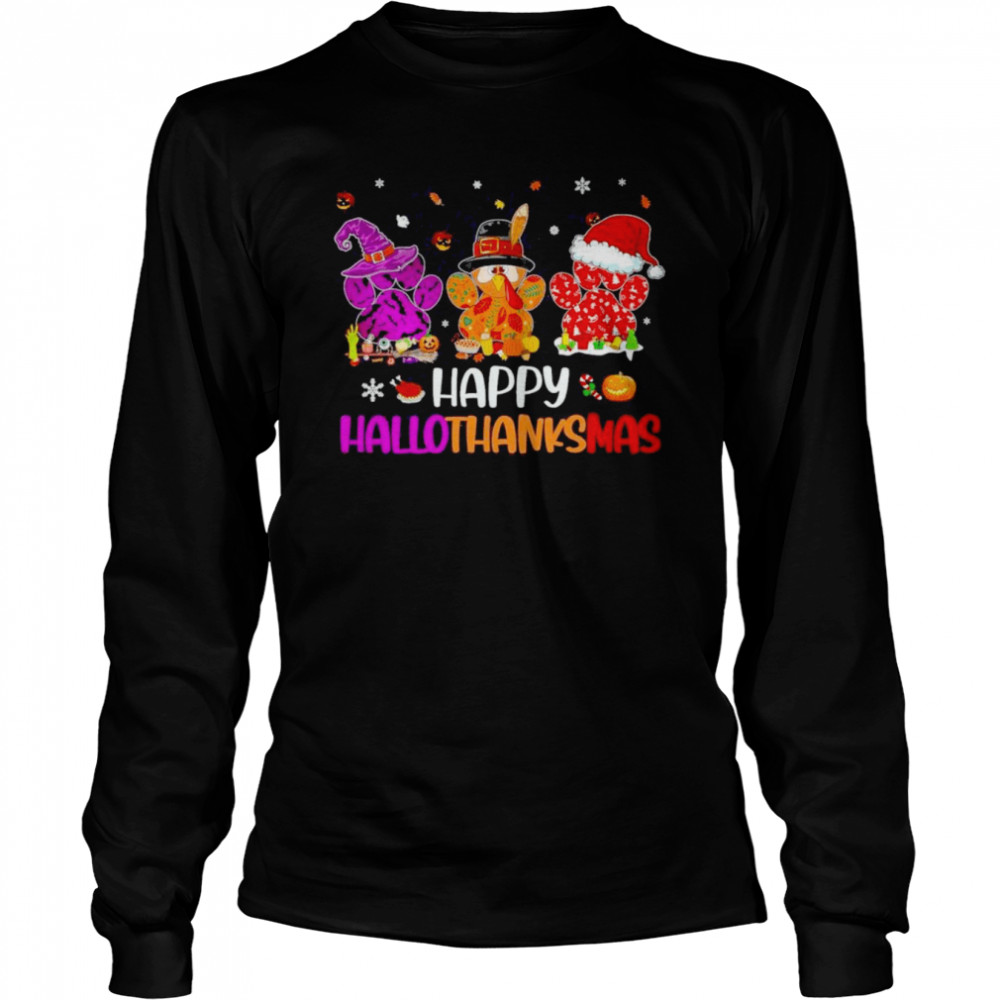 Paw Prints Happy HalloThanksMas Halloween Thanksgiving Christmas Dog Happy Halloween 2022 T-Shirt Paw Prints Happy HalloThanksMas Halloween Thanksgiving Christmas Dog Happy Halloween 2022 T-Shirt