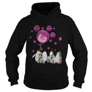 Penguins flowers faith peace hope love cancer awareness shirt