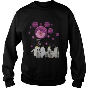 Penguins flowers faith peace hope love cancer awareness shirt