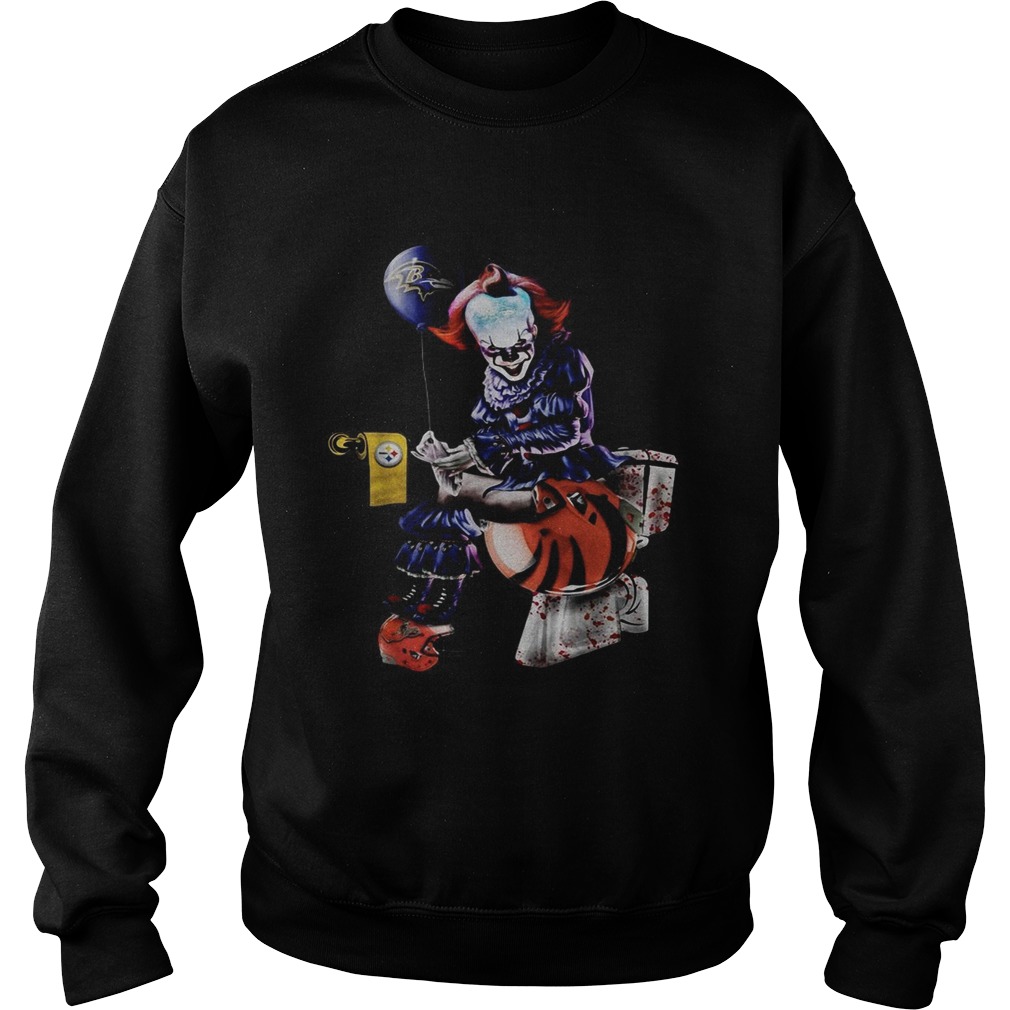 Pennywise Baltimore Ravens Pittsburgh Steelers and Cleveland Browns toilet shirt Pennywise Baltimore Ravens Pittsburgh Steelers and Cleveland Browns toilet shirt