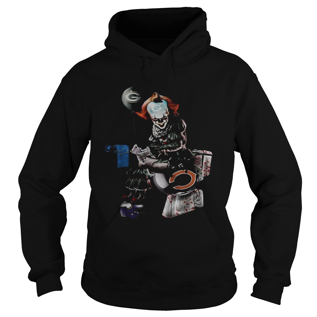 Pennywise Green Bay Packers Detroit Lions and Chicago Bears toilet shirt Pennywise Green Bay Packers Detroit Lions and Chicago Bears toilet shirt