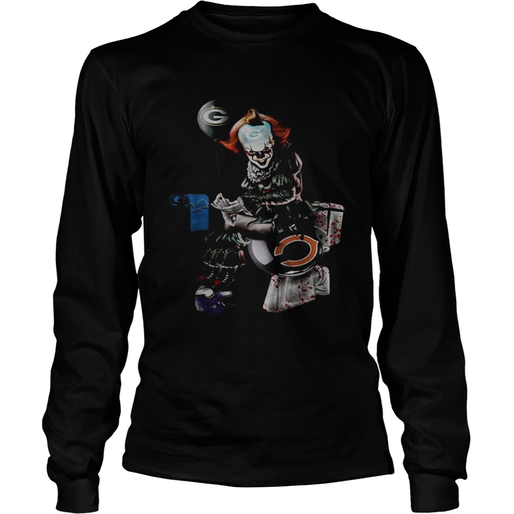 Pennywise Green Bay Packers Detroit Lions and Chicago Bears toilet shirt Pennywise Green Bay Packers Detroit Lions and Chicago Bears toilet shirt