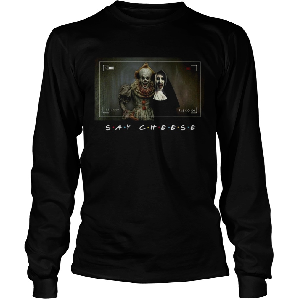 Pennywise and Valak say cheese photo shirt Pennywise and Valak say cheese photo shirt