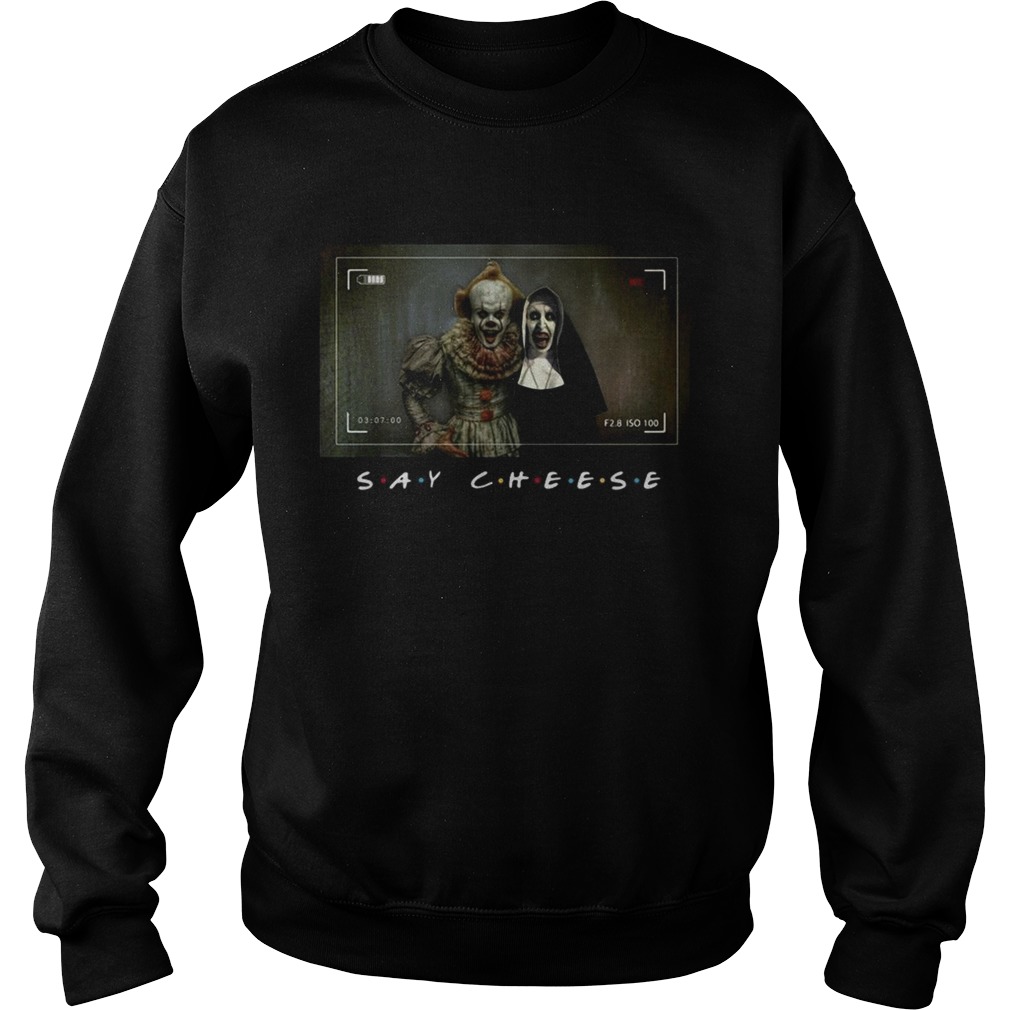 Pennywise and Valak say cheese photo shirt Pennywise and Valak say cheese photo shirt