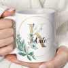Personalised Mug, Golden Initial Name Cup Gift for Friends, Coffee Mug