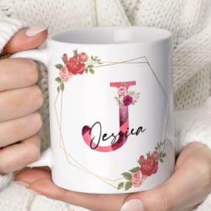 Personalised Name Mug With initial, Gift for Her, Personalized mug