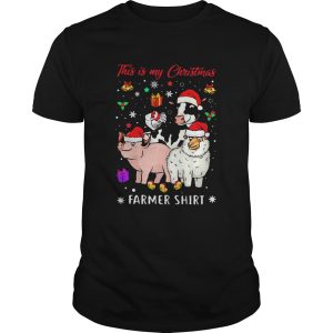 Pig Sheep Chicken Cow Santa This Is My Christmas Farmer shirt