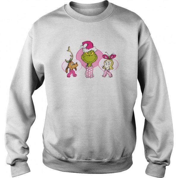 Pink Heart Trio Dr Seuss Grinch Christmas shirt