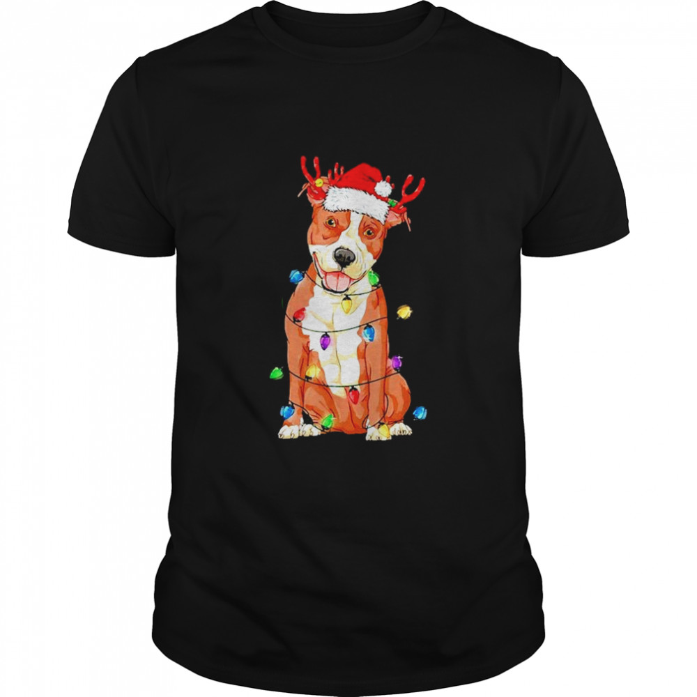 Pitbull Santa Christmas Light shirt Pitbull Santa Christmas Light shirt