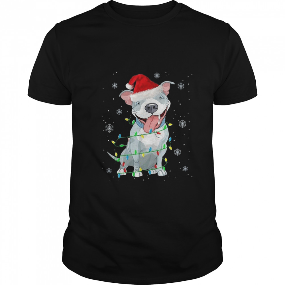 Pitbull Santa Light Merry Christmas shirt Pitbull Santa Light Merry Christmas shirt