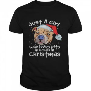 Pitbull Santa just a girl who loves pets and christmas shirt