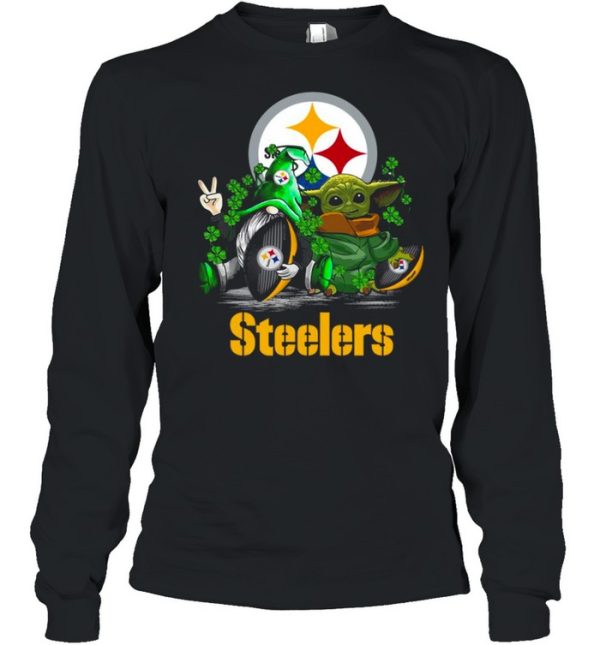 Pittsburgh Steelers Gnome and Baby Yoda St Patricks Day shirt
