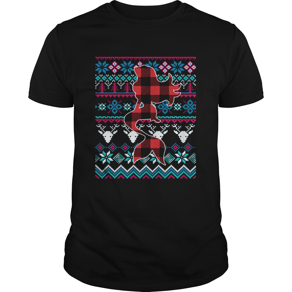 Plaid Mermaid Ugly Christmas Shirt Plaid Mermaid Ugly Christmas Shirt