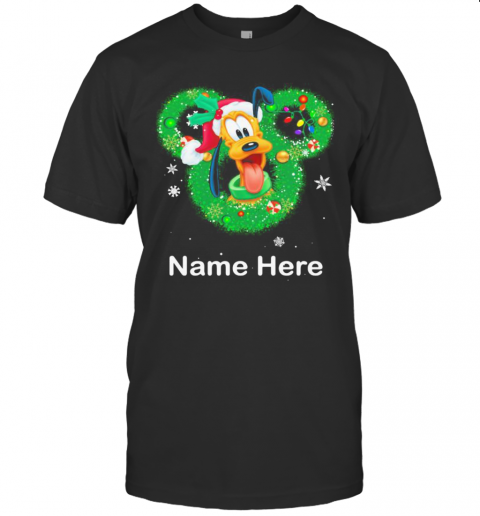 Pluto Dog Mickey Mouse Name Here Christmas T-Shirt Pluto Dog Mickey Mouse Name Here Christmas T-Shirt