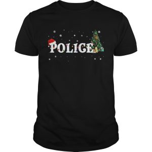 Police Christmas Santa Hat Holiday TShirt