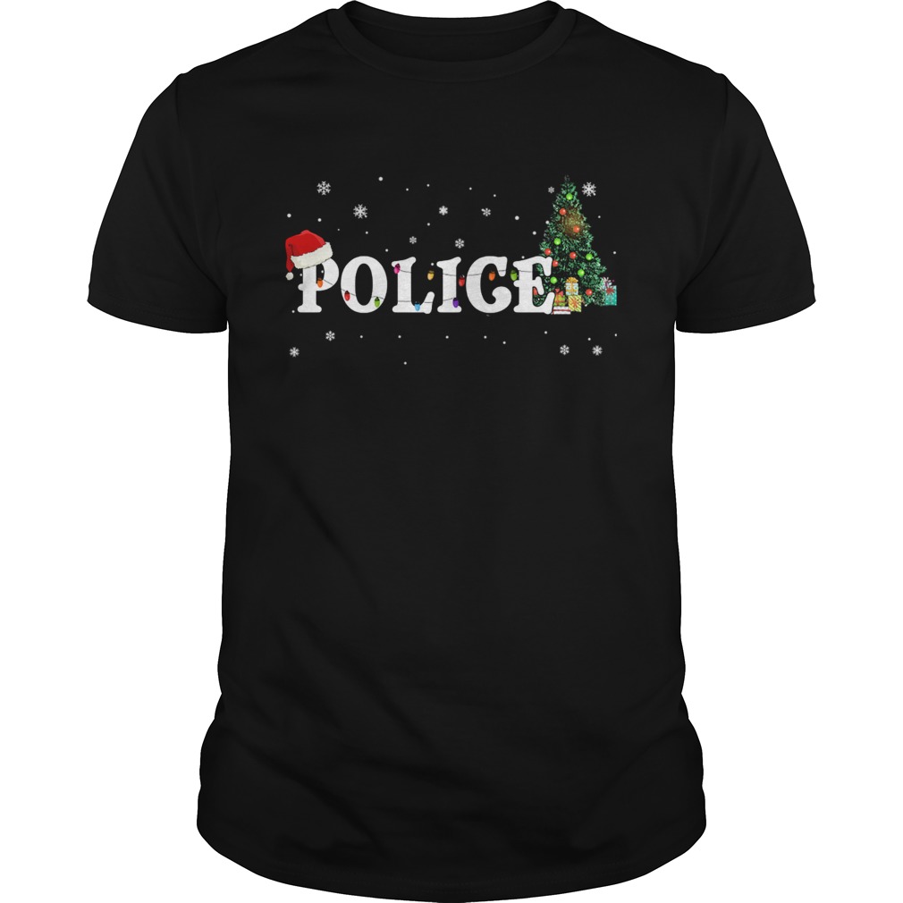Police Christmas Santa Hat Holiday TShirt Police Christmas Santa Hat Holiday TShirt