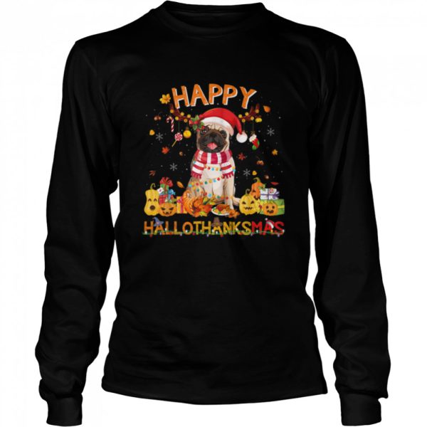 Pomeranian Halloween Thanksgiving Christmas Hallothanksmas T-Shirt B0BHJJ6MGY