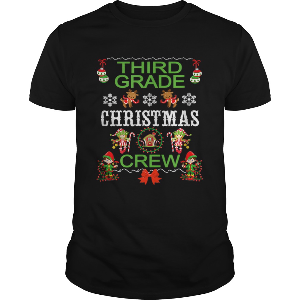 Pretty Third Grade Teacher Student Christmas Class Christmas Crew shirt Pretty Third Grade Teacher Student Christmas Class Christmas Crew shirt