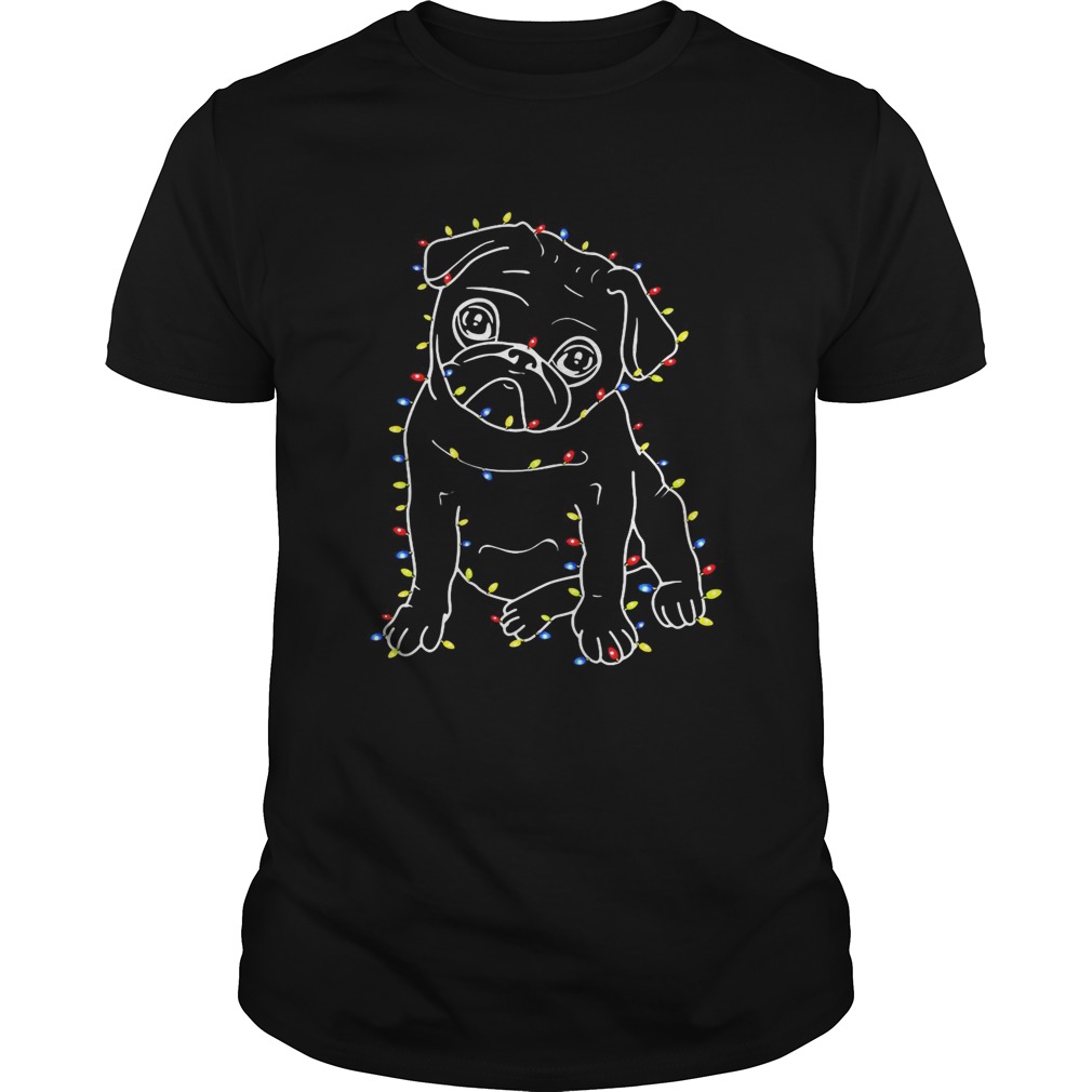 Pug Christmas lights xmas shirt Pug Christmas lights xmas shirt