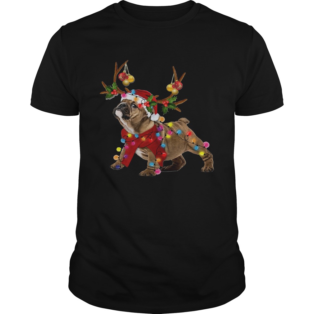 Pug Reindeer Christmas light shirt Pug Reindeer Christmas light shirt