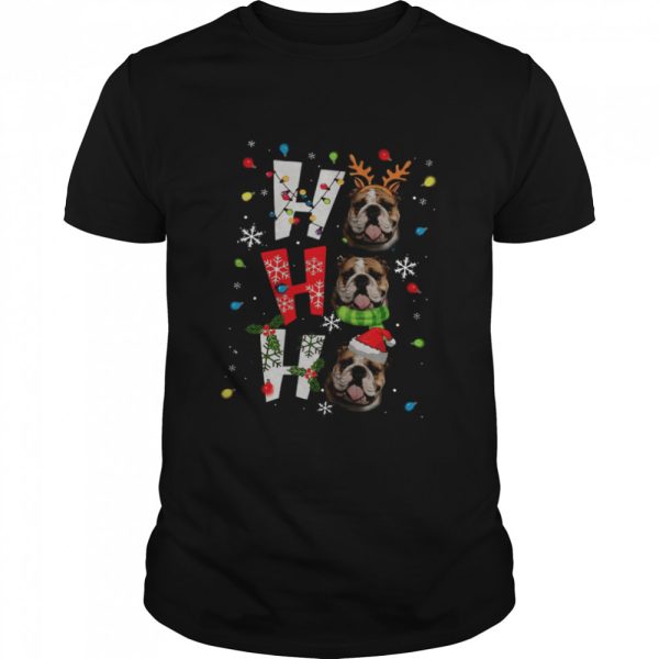 Pug Santa Elf Reindeer Ho Ho Ho Merry Christmas shirt