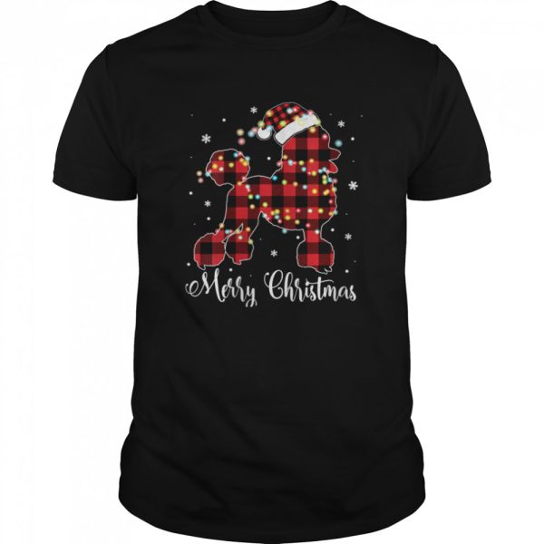 Red Plaid Buffalo Poodle Merry Christmas Pajamas shirt